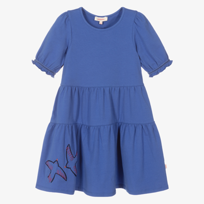 Catimini Kids' Girls Blue Cotton Dress