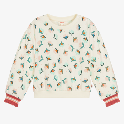Catimini Babies' Girls Ivory Cotton Sweatshirt