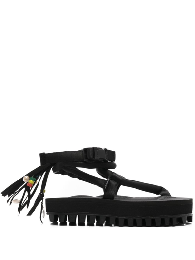 Alanui Platform Thong Sandals In Black