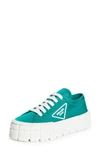 Prada Double Wheel Platform Sneakers In Assenzio