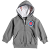 SOFT AS A GRAPE TODDLER SOFT AS A GRAPE HEATHERED GRAY CHICAGO CUBS BASEBALL PRINT FULL-ZIP HOODIE