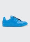 Maison Margiela Replica Patent Leather Low-top Sneakers In Blue