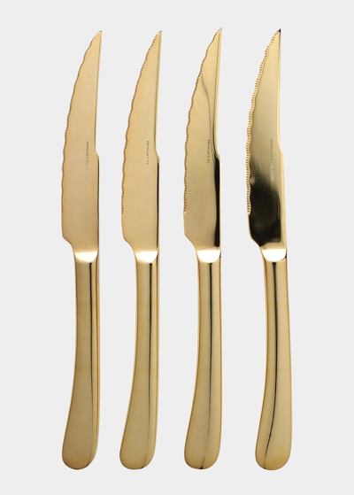 Vietri Settimocielo Oro Steak Knives, Set Of 4 In Gold
