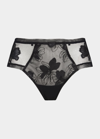 Lise Charmel Glamour Couture Floral Lace Boyshort In Black
