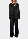 Rains Snap-front Hooded Jacket In Black