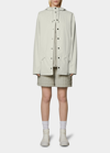 Rains Snap-front Hooded Jacket In Fossil