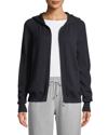 Loro Piana Merano Cashmere Zip-front Hoodie Sweater In Black