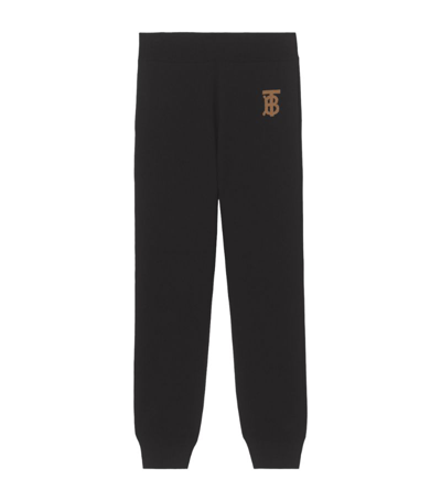 Burberry Larkan Monogram Motif Cashmere Jogging Pants In Black,beige
