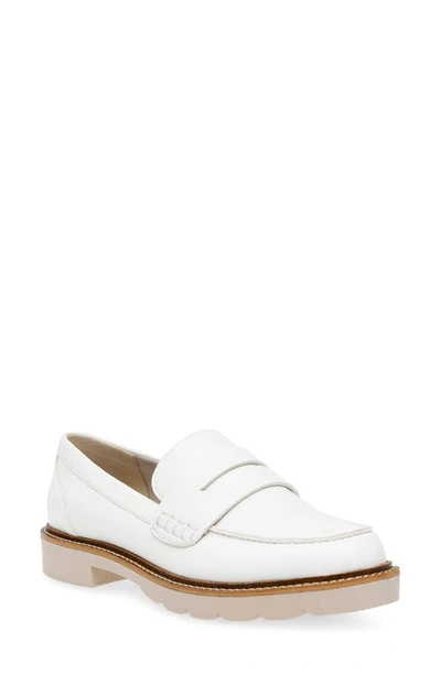 Anne Klein Elia Lug Sole Loafers In White