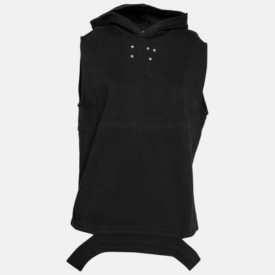 Pre-owned Givenchy Black Cotton Cut-out Band Detail Sleeveless Hoodie S