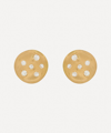 Nada Ghazal 18ct Gold Baby Malak Ice Mini Round Stud Earrings In Gold