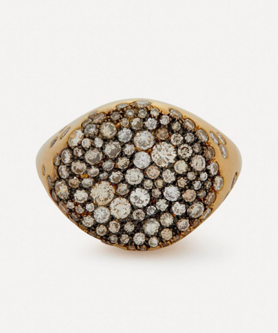 Nada Ghazal 18ct Gold Baby Malak Original Champagne Round Ring