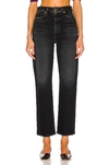 Khaite Vivian New Bootcut Flare Jeans Stoned Black In Simsbury Stretch