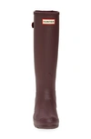 Hunter Original Tall Waterproof Rain Boot In Chestnut Crust/ Hayes Burgundy