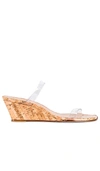 Stuart Weitzman Aleena Pvc Wedge Sandals In Beige