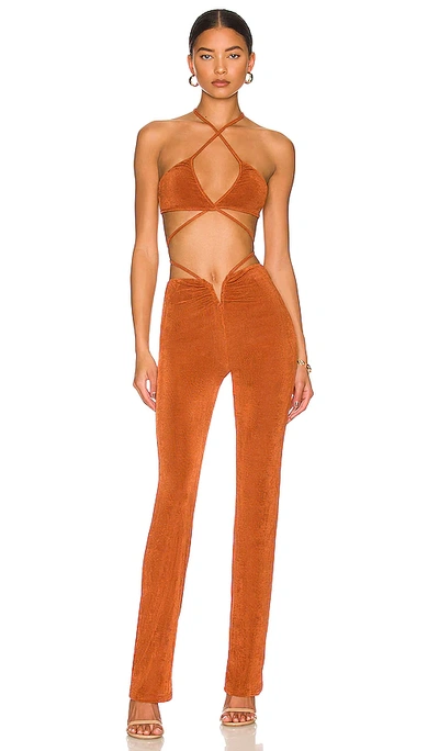 Superdown Irene Strappy Pant Set In Rust