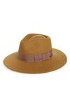 Brixton Joanna Felted Wool Fedora In Medal Bronze