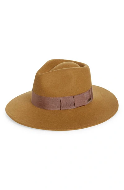 Brixton Joanna Felted Wool Fedora In Medal Bronze