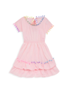 Little Peixoto Kids' Little Girl's & Girl's Nissi Pom-pom Dress In Rose Multi