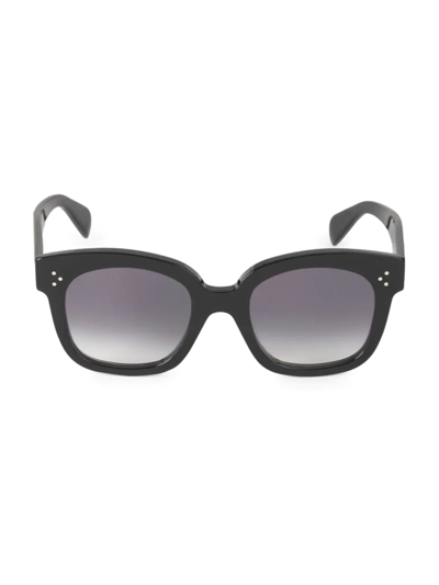 Celine Square Gradient Acetate Sunglasses, Black Pattern In Black/gradient Smoke