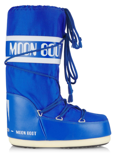 Moon Boot Icon Nylon Boots In Electric Blue