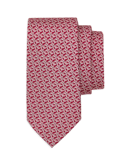 Salvatore Ferragamo Prisco Print Silk Tie In Red