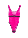 Versace Monogram Tulle Bodysuit In Fuchsia