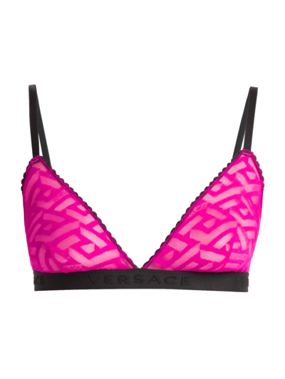 Versace Greca Signature Tulle Bralette In New