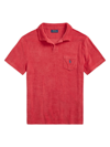 Polo Ralph Lauren Cotton Blend Terry Solid Custom Slim Fit Polo Shirt In Starboard Red