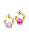 Brinker & Eliza Women's Jolly 24k Gold-plated & Glass Bead Hoop Earrings In Pink