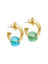 Brinker & Eliza Women's Jolly 24k Gold-plated & Glass Bead Hoop Earrings In Blue Multi