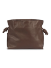 Loewe Flamenco Mini Leather Clutch In Chocolate