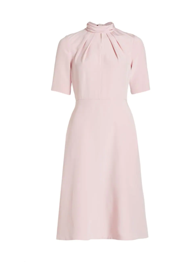 Adam Lippes Women's Mock Turtleneck & Pleated-bodice Dress In Pale Pink