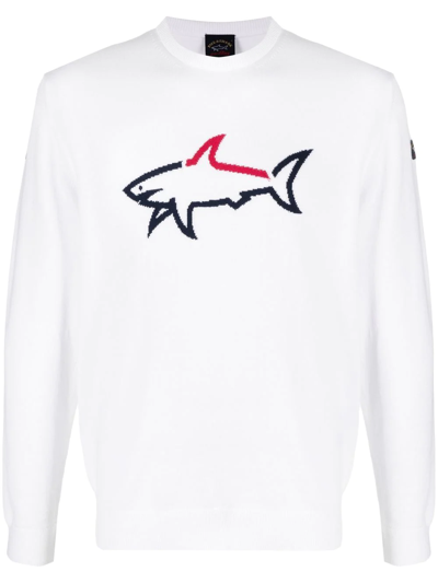 Paul & Shark Graphic-print Sweatshirt In White
