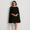 Ralph Lauren Cape Georgette Cocktail Dress In Black