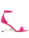 Alexander Mcqueen Sculpted-heel Leather Sandals In Fuchsia