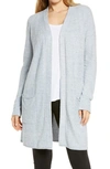 Barefoot Dreams Cozychic Lite® Long Cardigan In Denim Blue-white