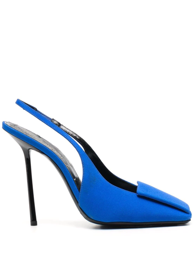 Saint Laurent George Square Toe Pumps In Blue