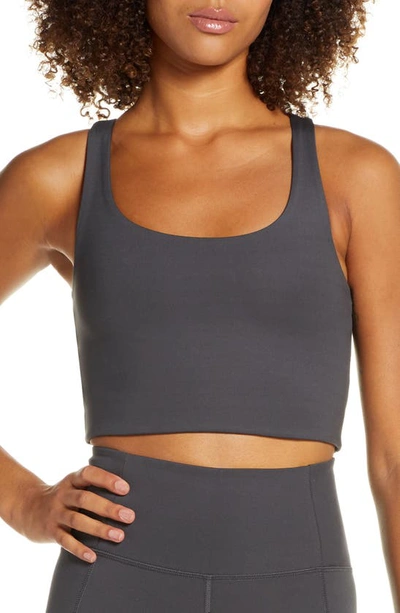 Girlfriend Collective Midnight Paloma Racerback Bra In Shadow