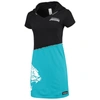 REFRIED APPAREL REFRIED APPAREL BLACK/TEAL JACKSONVILLE JAGUARS SUSTAINABLE HOODED MINI DRESS