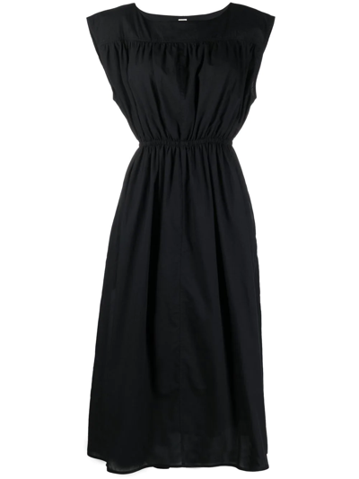 Totême Asymmetric Midi Dress In Black