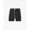 Palm Angels Monogram-print Relaxed-fit Swim Shorts In Black