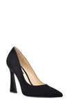 Nine West Women's Trendz Tapered Heel Pointy Toe Dress Pumps In Black Suede