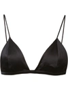 Fleur Du Mal Black Luxe Silk Triangle Bra