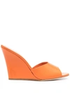 Paris Texas Wanda Slip-on Wedge Sandals In Orange