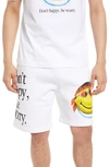 Market Smiley Graphic Cotton Sweat Shorts In White