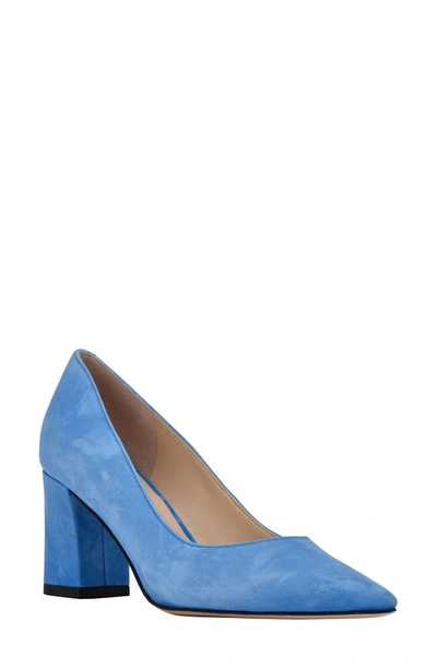 Marc Fisher Ltd Zala Block Heel Pump In Medium Blue