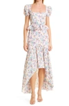 Likely Shondra Peplum Floral High-low Dress In Roseshadow Mult