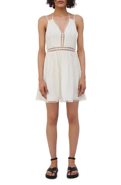 Jonathan Simkhai Trista Summer Lace Up Mini Dress In White