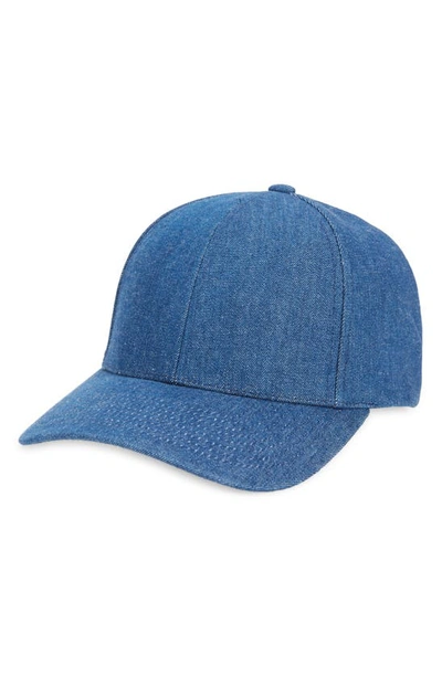 Varsity Headwear Denim Baseball Hat In Washed Blue Denim